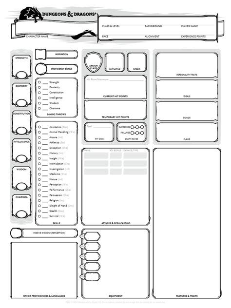 d&d 5th edition character sheet.